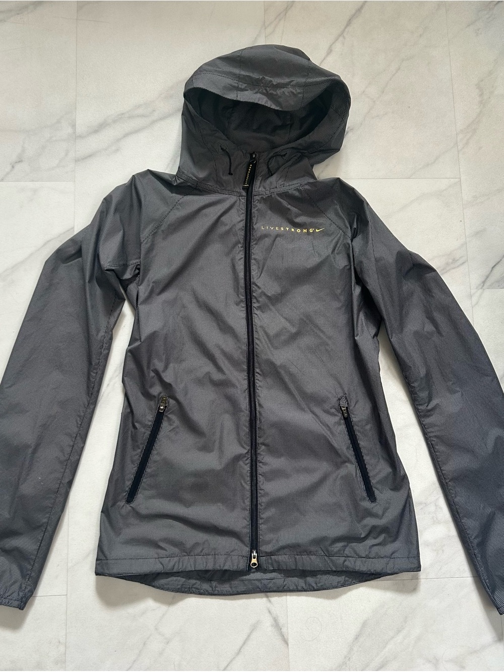 Nike Livestrong Women's Dark Gray Hooded Windbreaker Jacket
